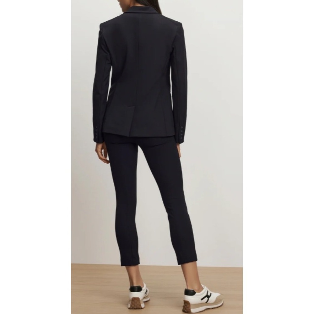 Veronica Beard Scuba Blazer Navy Blue Single Button Peak Lapel Size 2 - Picture 10 of 11